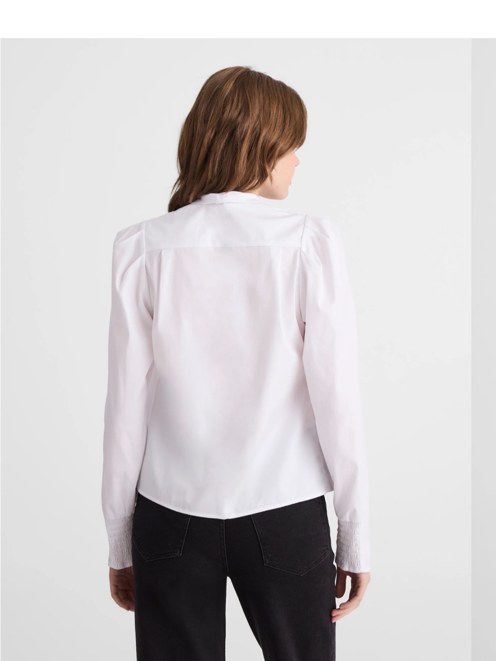 Madewell NWT tie neck button front Top white womens size XS Brand - Picture 3 of 16